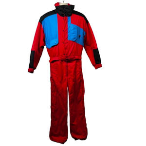 Vintage 80s 90s Roffe Legend Skiwear Colorblock Ski Snowsuit Medium Pockets USA